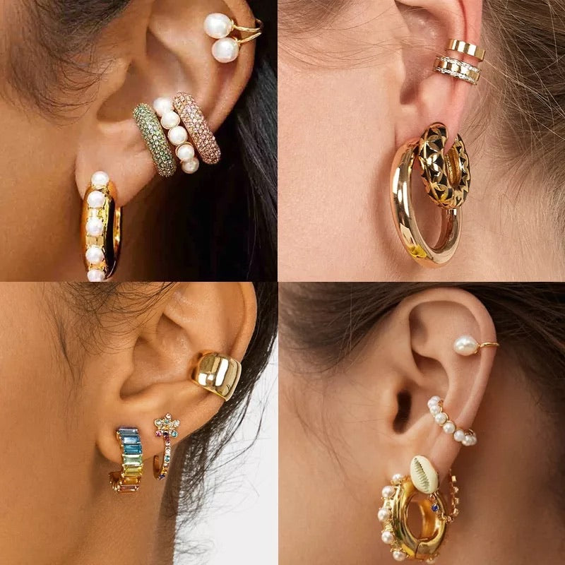 gold-tone cuff earring with a pendant – buy at Poison Drop online store,  SKU 28829.